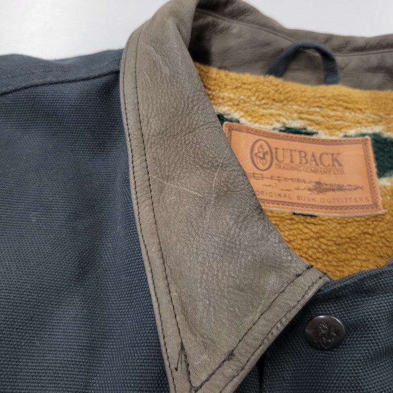 【中古品】【メンズ】 OUTBACK アウトバック LEATHER COLLAR FLEECE LINER DUCK HUNTING JACKET レザーカラー フリースライナー ダックハンティングジャケット 146-260715-as-11-izu カラー：グリーン 万代Net店