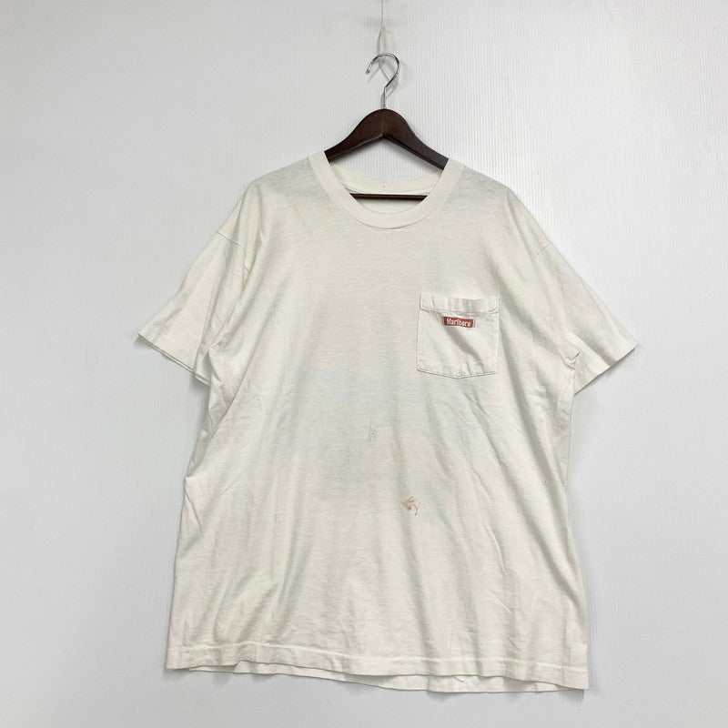 【現状渡し品】【メンズ】 USED ユーズド 両シングル 90S "MARLBORO COUNTRY STORE" マルボロ カントリー ストア S S TEE ショートスリーブ Tシャツ トップス 半袖 146-260712-ya-05-izu サイズ：下記参照 カラー：ホワイト 万代Net店