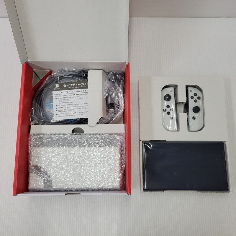 【中古美品】 【未使用】【ゲーム】Nintendo Switch (有機ELモデル) Joy-Con(L)/(R) ホワイト HEG-S-KAAAA(JPN) 任天堂 ニンテンドースイッチ 本体 034-260714-ay-02-izu 万代Net店
