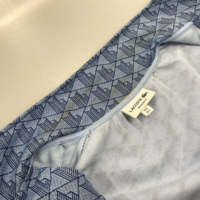 【中古品】【メンズ】 LACOSTE ラコステ SH1368 MONOGRAM JACQUARD TRACK JACKET モノグラム ジャガード トラック ジャケット 147-260710-cs-04-izu サイズ：L カラー：ブルー 万代Net店
