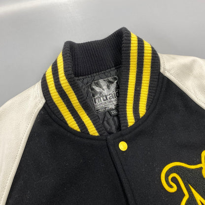 【中古品】【メンズ】 NITRAID ナイトレイド NR011-HJ07 MELTON STADIUM JUMPER メルトン スタジアム ジャンパー アウター 142-260710-cs-10-izu サイズ：2XL カラー：ブラック×ホワイト 万代Net店