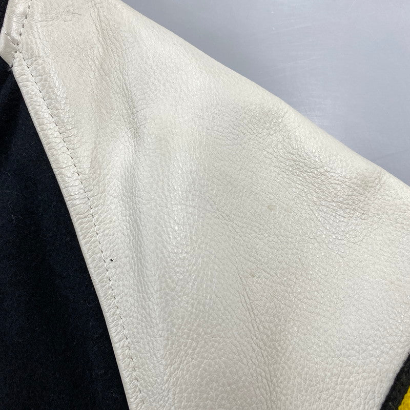 【中古品】【メンズ】 NITRAID ナイトレイド NR011-HJ07 MELTON STADIUM JUMPER メルトン スタジアム ジャンパー アウター 142-260710-cs-10-izu サイズ：2XL カラー：ブラック×ホワイト 万代Net店