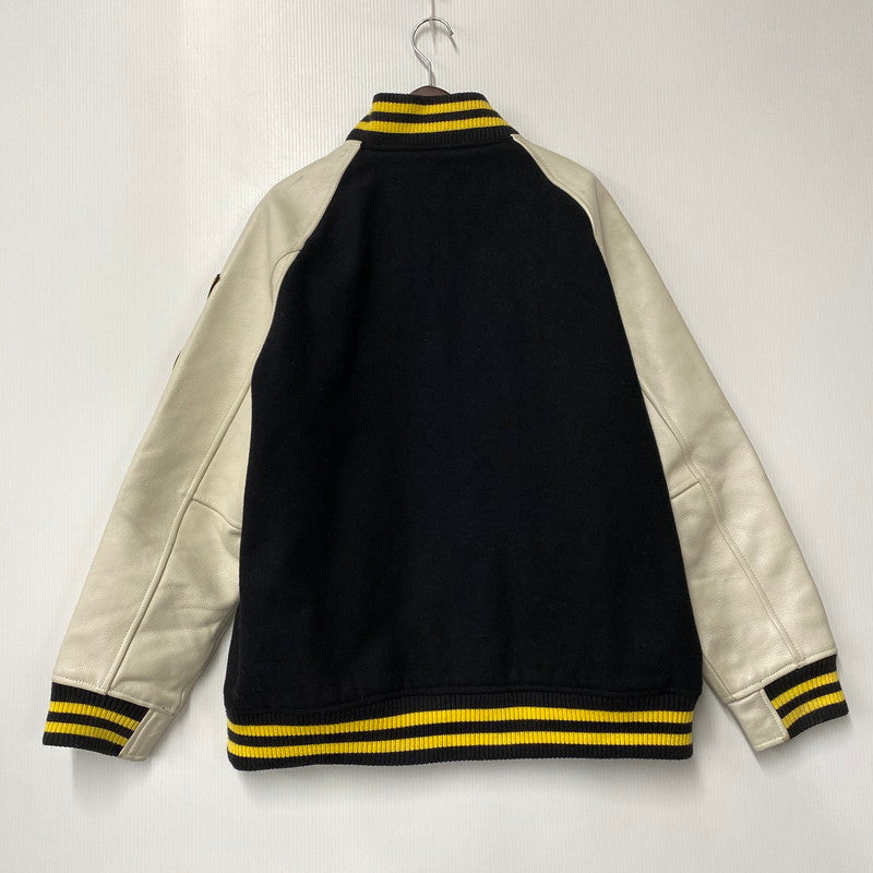 【中古品】【メンズ】 NITRAID ナイトレイド NR011-HJ07 MELTON STADIUM JUMPER メルトン スタジアム ジャンパー アウター 142-260710-cs-10-izu サイズ：2XL カラー：ブラック×ホワイト 万代Net店