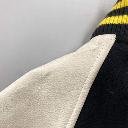【中古品】【メンズ】 NITRAID ナイトレイド NR011-HJ07 MELTON STADIUM JUMPER メルトン スタジアム ジャンパー アウター 142-260710-cs-10-izu サイズ：2XL カラー：ブラック×ホワイト 万代Net店