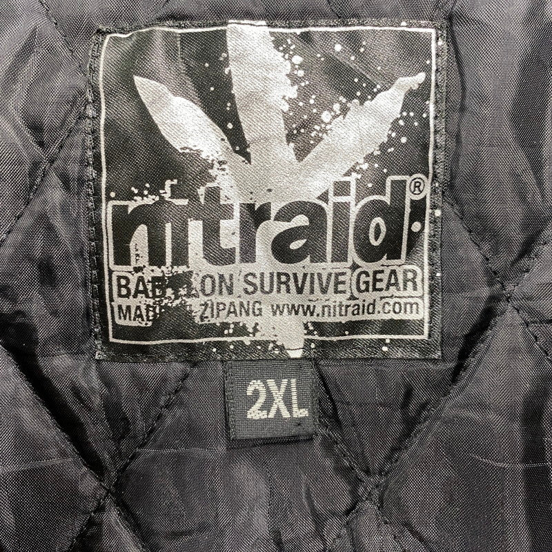 【中古品】【メンズ】 NITRAID ナイトレイド NR011-HJ07 MELTON STADIUM JUMPER メルトン スタジアム ジャンパー アウター 142-260710-cs-10-izu サイズ：2XL カラー：ブラック×ホワイト 万代Net店