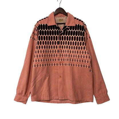 【中古品】【メンズ】 STYLE EYES スタイルアイズ SE25171 50STASTE CORDUROY OPEN COLOR SHIRT コーデュロイ オープン カラー シャツ トップス 長袖 145-260710-cs-06-izu サイズ：XL カラー：ピンク×ブラック 万代Net店