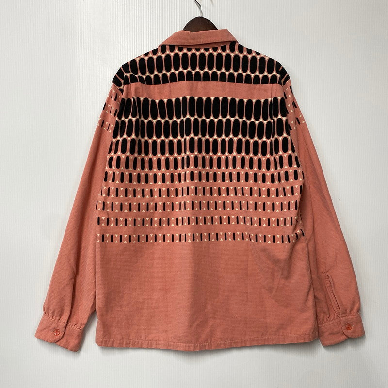 【中古品】【メンズ】 STYLE EYES スタイルアイズ SE25171 50STASTE CORDUROY OPEN COLOR SHIRT コーデュロイ オープン カラー シャツ トップス 長袖 145-260710-cs-06-izu サイズ：XL カラー：ピンク×ブラック 万代Net店