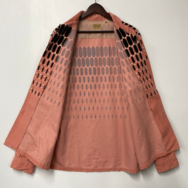 【中古品】【メンズ】 STYLE EYES スタイルアイズ SE25171 50STASTE CORDUROY OPEN COLOR SHIRT コーデュロイ オープン カラー シャツ トップス 長袖 145-260710-cs-06-izu サイズ：XL カラー：ピンク×ブラック 万代Net店