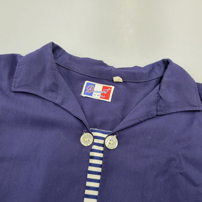 【中古品】【メンズ】 USED REMAKE PULLOVER SHIRT リメイク プルオーバー シャツ 半袖 146-260715-as-06-izu サイズ：XL カラー：ネイビー 万代Net店