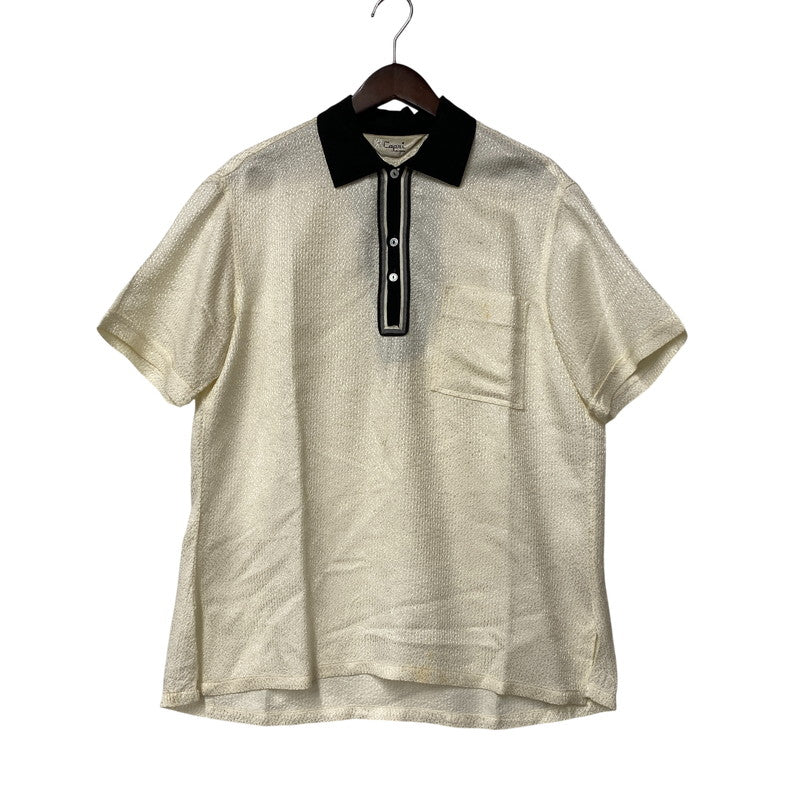 【中古品】【メンズ】 CAPRI CALIFORNIA カプリカルフォルニア SPORTS SHIRT スポーツ シャツ トップス 半袖 146-260710-cs-07-izu サイズ：M カラー：アイボリー×ブラック 万代Net店