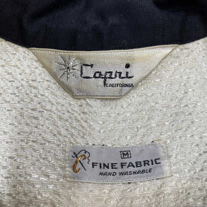 【中古品】【メンズ】 CAPRI CALIFORNIA カプリカルフォルニア SPORTS SHIRT スポーツ シャツ トップス 半袖 146-260710-cs-07-izu サイズ：M カラー：アイボリー×ブラック 万代Net店
