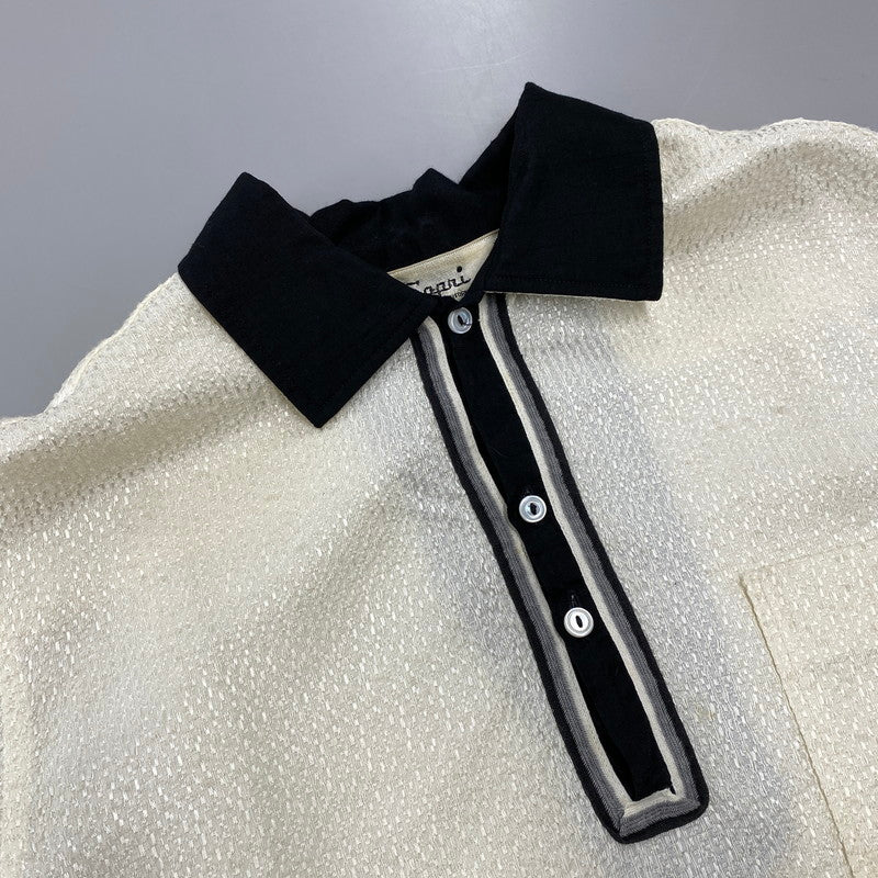 【中古品】【メンズ】 CAPRI CALIFORNIA カプリカルフォルニア SPORTS SHIRT スポーツ シャツ トップス 半袖 146-260710-cs-07-izu サイズ：M カラー：アイボリー×ブラック 万代Net店