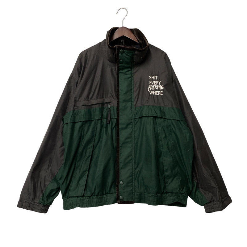 【中古品】【メンズ】 FUCKING AWESOME × HAVE AGOOD TIME × COBRA ファッキンオーサム×ハブアグッドタイム×コブラ 刺繍ロゴ NYLON JACKET ナイロン ジャケット アウター 142-260710-cs-09-izu サイズ：2XL カラー：グリーン×チャコール 万代Net店