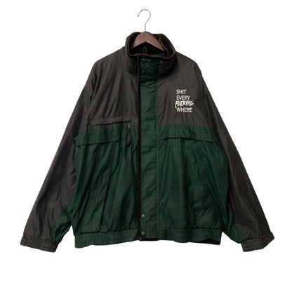 【中古品】【メンズ】 FUCKING AWESOME × HAVE AGOOD TIME × COBRA ファッキンオーサム×ハブアグッドタイム×コブラ 刺繍ロゴ NYLON JACKET ナイロン ジャケット アウター 142-260710-cs-09-izu サイズ：2XL カラー：グリーン×チャコール 万代Net店