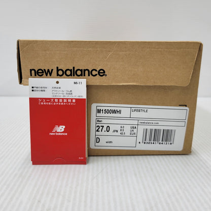 【中古品】【メンズ】 NEW BALANCE ニューバランス M1500WHI SNEAKER スニーカー シューズ 靴 162-260710-ay-13-izu サイズ：27cm カラー：ホワイト×グレー 万代Net店