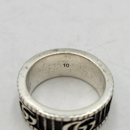 【中古品】【メンズ/レディース】 GUCCI グッチ AG925 ダブル G リング 指輪 アクセサリー 182-260710-ay-11-izu サイズ：10 カラー：シルバー 万代Net店