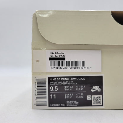 【中古品】【メンズ】 NIKE SB ナイキエスビー × SUPREME シュプリーム DUNK LOW OG QS HQ8487-100 ダンク ロー コラボ スニーカー シューズ 靴 160-260710-ay-03-izu サイズ：27.5cm カラー：WHITE/METALLIC SILVER-WHITE 万代Net店
