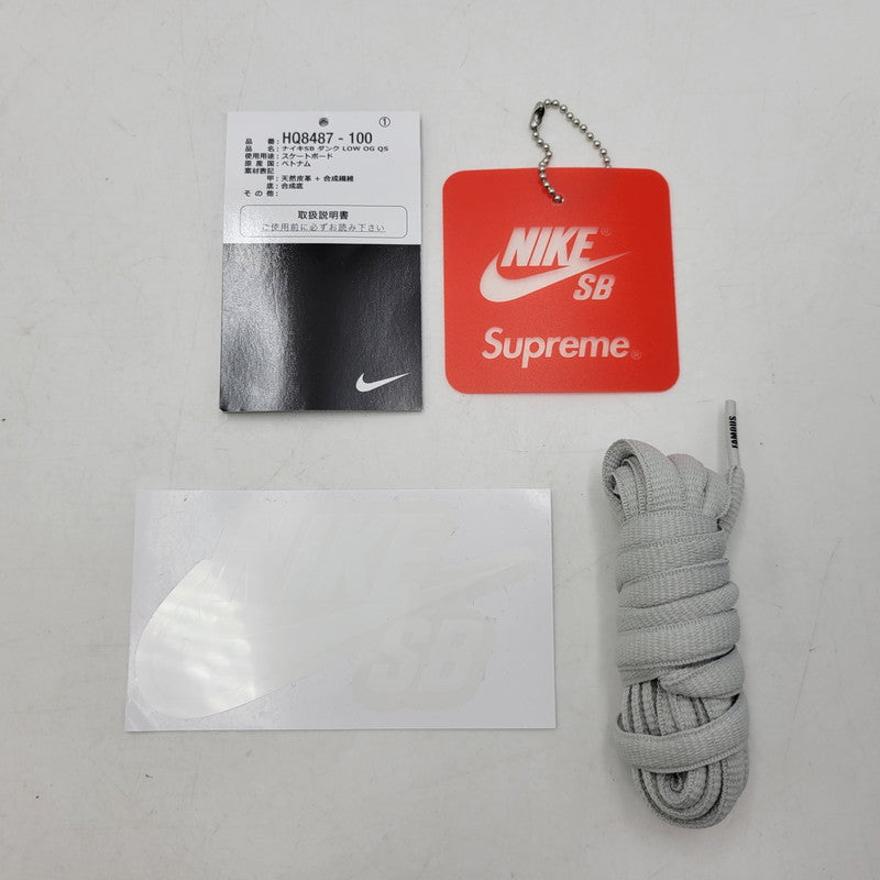 【中古品】【メンズ】 NIKE SB ナイキエスビー × SUPREME シュプリーム DUNK LOW OG QS HQ8487-100 ダンク ロー コラボ スニーカー シューズ 靴 160-260710-ay-03-izu サイズ：27.5cm カラー：WHITE/METALLIC SILVER-WHITE 万代Net店