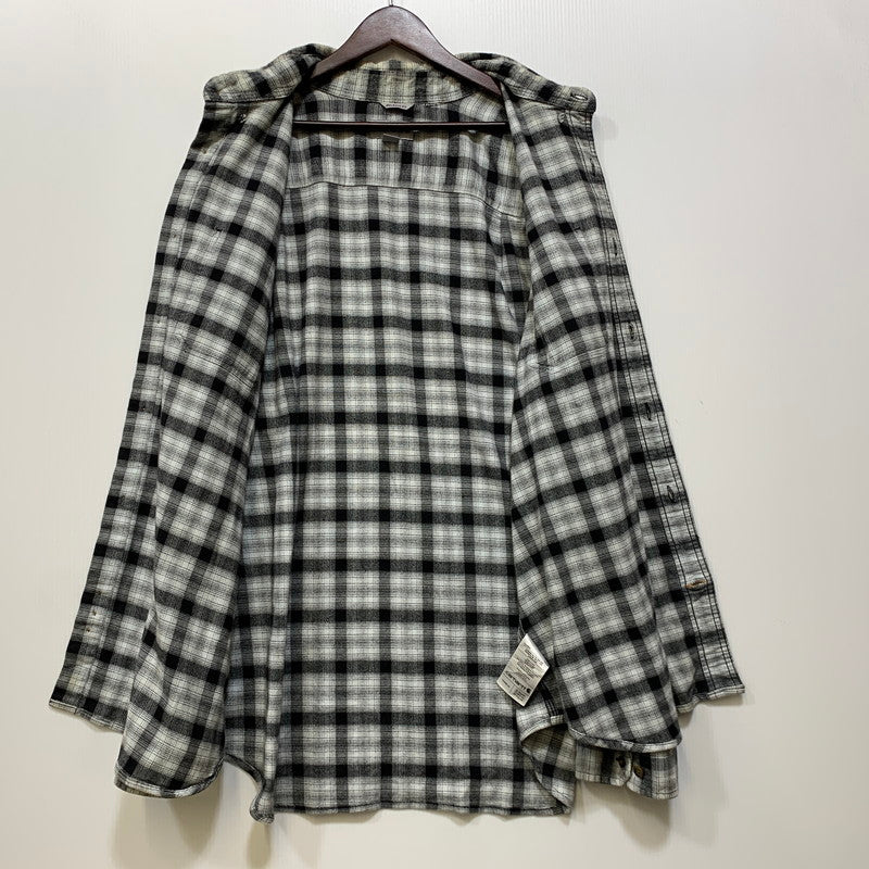 【中古品】【メンズ】 CARHARTT カーハート 104448120 RELAXED FIT FLANNEL SHIRT リラックスド フィット フランネル シャツ トップス 長袖 146-260730-cs-18-izu サイズ：XL カラー：ブラック×ホワイト 万代Net店