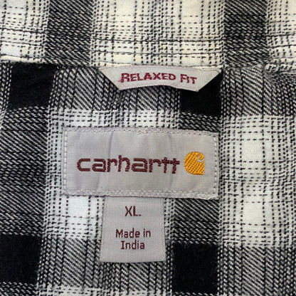【中古品】【メンズ】 CARHARTT カーハート 104448120 RELAXED FIT FLANNEL SHIRT リラックスド フィット フランネル シャツ トップス 長袖 146-260730-cs-18-izu サイズ：XL カラー：ブラック×ホワイト 万代Net店