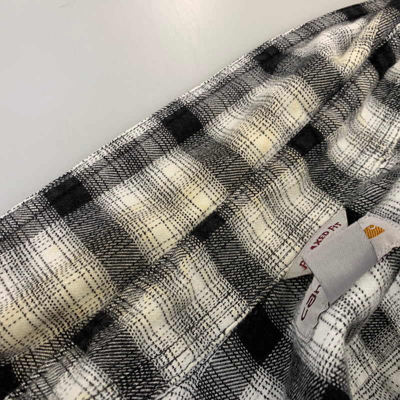 【中古品】【メンズ】 CARHARTT カーハート 104448120 RELAXED FIT FLANNEL SHIRT リラックスド フィット フランネル シャツ トップス 長袖 146-260730-cs-18-izu サイズ：XL カラー：ブラック×ホワイト 万代Net店