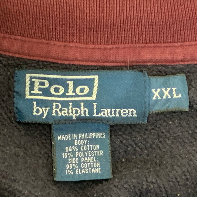【中古品】【メンズ】 POLO RALPH LAUREN ポロ・ラルフローレン HALFZIP SWEAT SHIRT ハーフジップ スウェットシャツ トレーナー トップス 146-260716-kh-13-izu サイズ：XXL カラー：ネイビー×レッド 万代Net店