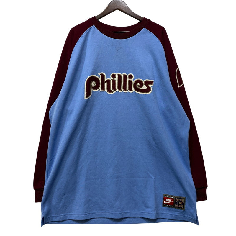 【中古品】【メンズ】 NIKE ナイキ × MLB PHILADELPHIA PHILLIES ＃20 SCHMIDT GAME SHIRT フィラデルフィア フィリーズ シュミット ゲームシャツ 長袖 146-260801-as-26-izu サイズ：XXL カラー：ライトブルー×レッド系 万代Net店