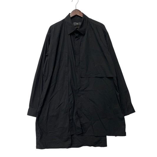 【中古品】【メンズ】 Y-3 ワイスリー LAYERED COTTON SHIRT レイヤード コットン シャツ トップス 長袖 140-260710-cs-08-izu サイズ：L カラー：ブラック 万代Net店