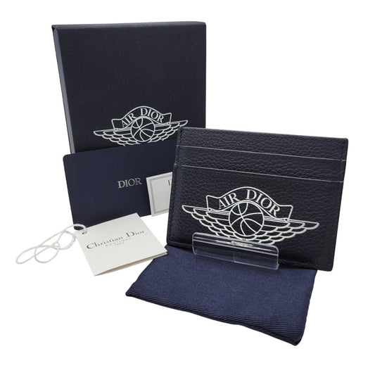 【中古美品】【メンズ/レディース】 Christian Dior クリスチャンディオール × AIR JORDAN エアジョーダン AIR DIOR WINGS CARD CASE 2NICH001YWD エアディオール カードケース レザー コラボ 小物 服飾雑貨 183-260710-ay-06-izu カラー：ネイビー 万代Net店