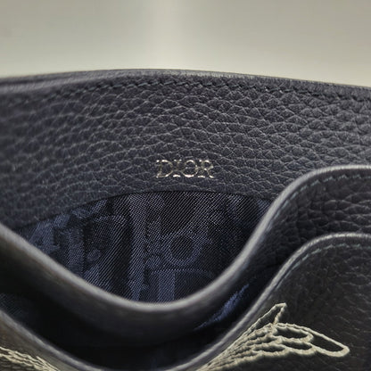 【中古美品】【メンズ/レディース】 Christian Dior クリスチャンディオール × AIR JORDAN エアジョーダン AIR DIOR WINGS CARD CASE 2NICH001YWD エアディオール カードケース レザー コラボ 小物 服飾雑貨 183-260710-ay-06-izu カラー：ネイビー 万代Net店