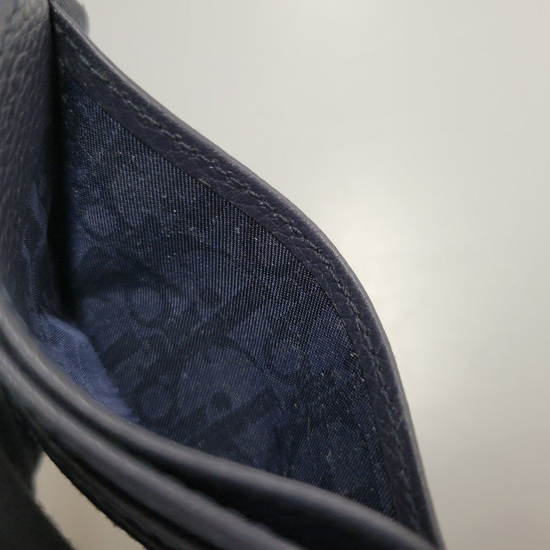 【中古美品】【メンズ/レディース】 Christian Dior クリスチャンディオール × AIR JORDAN エアジョーダン AIR DIOR WINGS CARD CASE 2NICH001YWD エアディオール カードケース レザー コラボ 小物 服飾雑貨 183-260710-ay-06-izu カラー：ネイビー 万代Net店