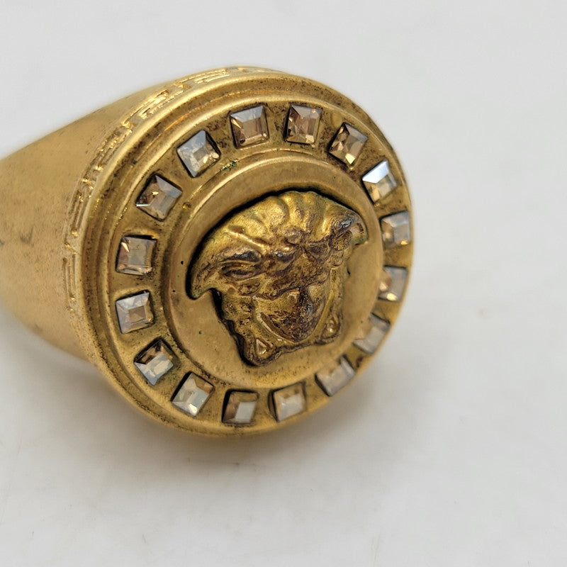 【中古品】【メンズ/レディース】 VERSACE ヴェルサーチ MEDUSA MOTIF RING メデューサ モチーフ リング イタリア製 指輪 アクセサリー 192-260710-ay-10-izu カラー：ゴールド 万代Net店