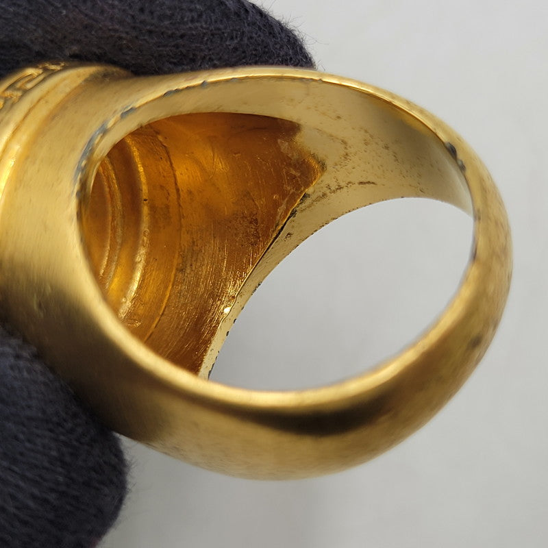 【中古品】【メンズ/レディース】 VERSACE ヴェルサーチ MEDUSA MOTIF RING メデューサ モチーフ リング イタリア製 指輪 アクセサリー 192-260710-ay-10-izu カラー：ゴールド 万代Net店