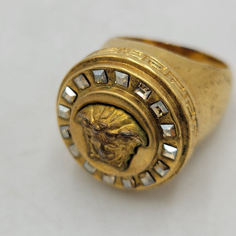 【中古品】【メンズ/レディース】 VERSACE ヴェルサーチ MEDUSA MOTIF RING メデューサ モチーフ リング イタリア製 指輪 アクセサリー 192-260710-ay-10-izu カラー：ゴールド 万代Net店