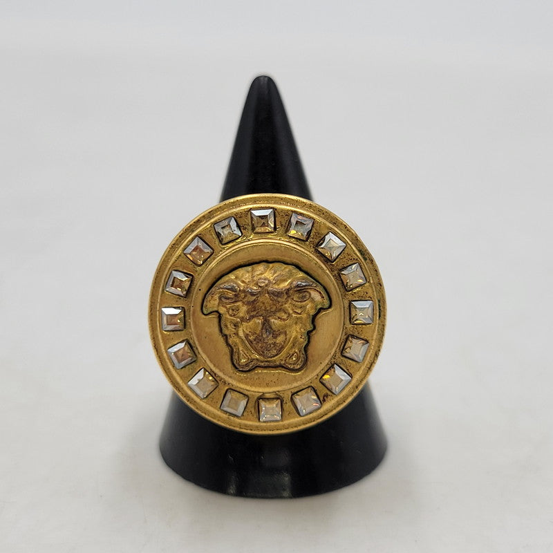 【中古品】【メンズ/レディース】 VERSACE ヴェルサーチ MEDUSA MOTIF RING メデューサ モチーフ リング イタリア製 指輪 アクセサリー 192-260710-ay-10-izu カラー：ゴールド 万代Net店