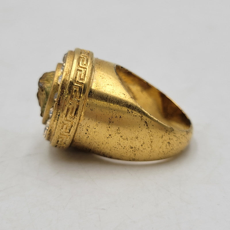 【中古品】【メンズ/レディース】 VERSACE ヴェルサーチ MEDUSA MOTIF RING メデューサ モチーフ リング イタリア製 指輪 アクセサリー 192-260710-ay-10-izu カラー：ゴールド 万代Net店