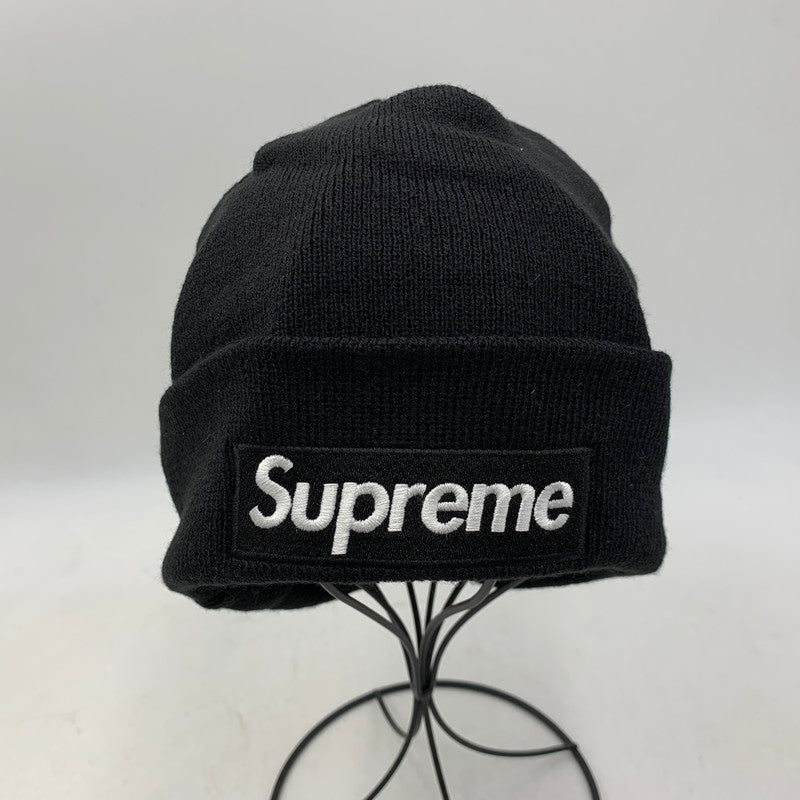 【中古品】【メンズ】 SUPREME × NEW ERA シュプリーム×ニューエラ BOX LOGO BEANIE ボックス ロゴ ビーニー 帽子 185-260711-cs-10-izu サイズ：F カラー：ブラック 万代Net店
