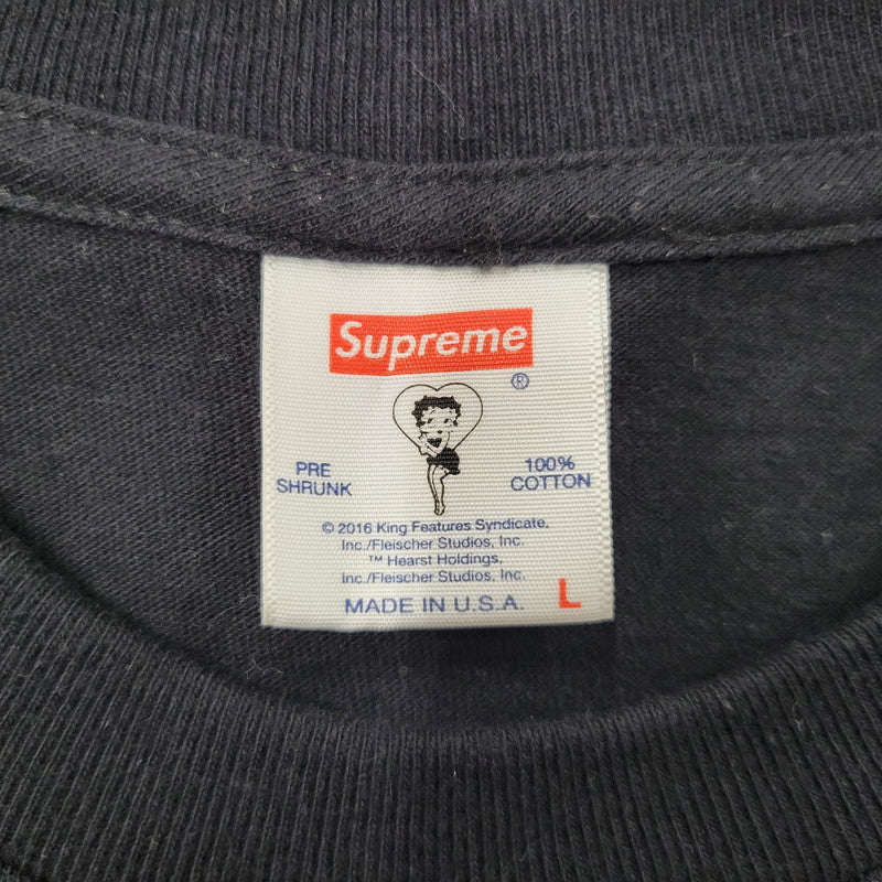【中古品】【メンズ】 Supreme シュプリーム 16SS BETTY BOOP TEE ベティブープ Tシャツ 半袖 トップス 149-260710-ay-01-izu サイズ：L カラー：ブラック 万代Net店