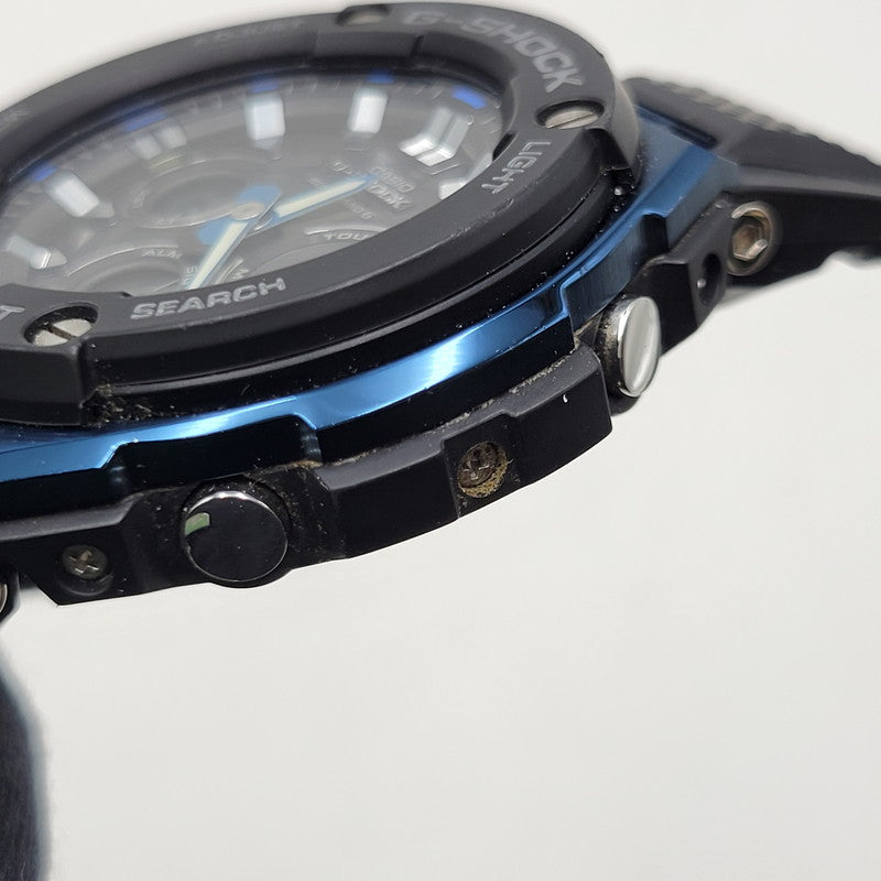 【中古品】【メンズ/レディース】 G-SHOCK ジーショック SOLAR ANALOG WATCH GST-W300G ソーラー アナログ ウォッチ 腕時計 196-260710-ay-07-izu サイズ：55.9 × 49.3 × 15.3 mm カラー：ブラック×ブルー 万代Net店
