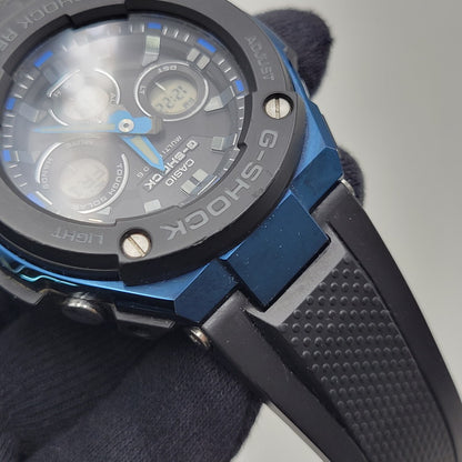 【中古品】【メンズ/レディース】 G-SHOCK ジーショック SOLAR ANALOG WATCH GST-W300G ソーラー アナログ ウォッチ 腕時計 196-260710-ay-07-izu サイズ：55.9 × 49.3 × 15.3 mm カラー：ブラック×ブルー 万代Net店