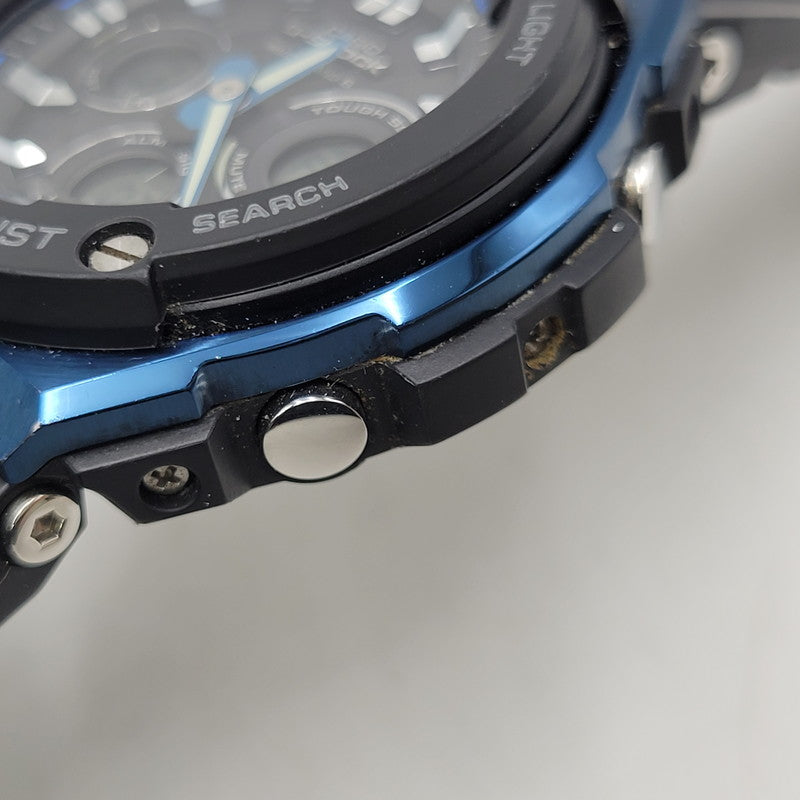 【中古品】【メンズ/レディース】 G-SHOCK ジーショック SOLAR ANALOG WATCH GST-W300G ソーラー アナログ ウォッチ 腕時計 196-260710-ay-07-izu サイズ：55.9 × 49.3 × 15.3 mm カラー：ブラック×ブルー 万代Net店