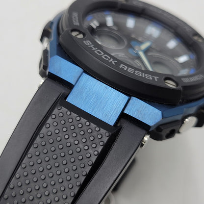 【中古品】【メンズ/レディース】 G-SHOCK ジーショック SOLAR ANALOG WATCH GST-W300G ソーラー アナログ ウォッチ 腕時計 196-260710-ay-07-izu サイズ：55.9 × 49.3 × 15.3 mm カラー：ブラック×ブルー 万代Net店