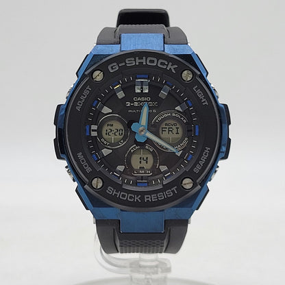 【中古品】【メンズ/レディース】 G-SHOCK ジーショック SOLAR ANALOG WATCH GST-W300G ソーラー アナログ ウォッチ 腕時計 196-260710-ay-07-izu サイズ：55.9 × 49.3 × 15.3 mm カラー：ブラック×ブルー 万代Net店
