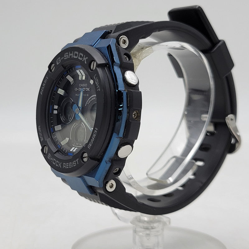 【中古品】【メンズ/レディース】 G-SHOCK ジーショック SOLAR ANALOG WATCH GST-W300G ソーラー アナログ ウォッチ 腕時計 196-260710-ay-07-izu サイズ：55.9 × 49.3 × 15.3 mm カラー：ブラック×ブルー 万代Net店
