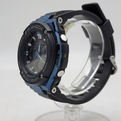 【中古品】【メンズ/レディース】 G-SHOCK ジーショック SOLAR ANALOG WATCH GST-W300G ソーラー アナログ ウォッチ 腕時計 196-260710-ay-07-izu サイズ：55.9 × 49.3 × 15.3 mm カラー：ブラック×ブルー 万代Net店