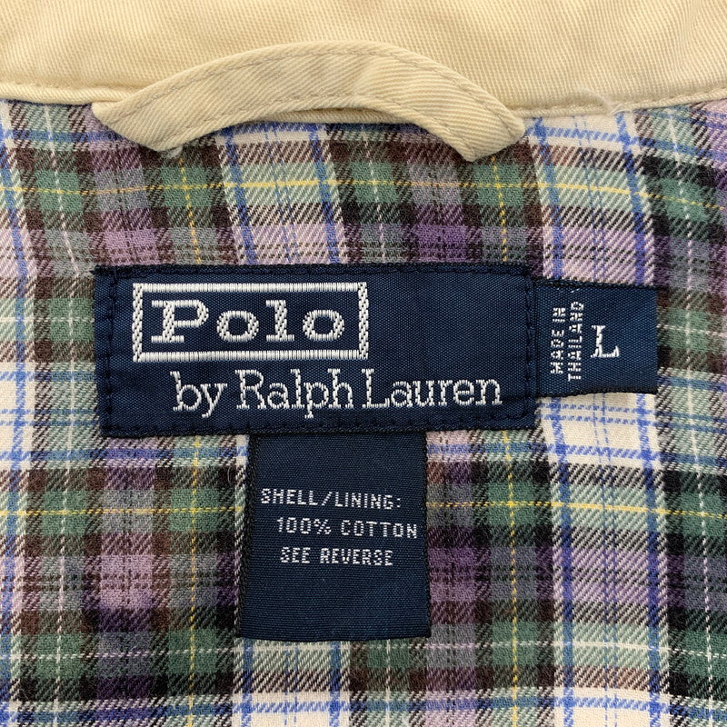 【中古品】【メンズ】 POLO BY RALPH LAUREN ポロバイラルフローレン チンストラップ CHECKLINER SWING TOP チェックライナー スウィング トップ アウター 146-260711-cs-04-izu サイズ：L カラー：アイボリー 万代Net店