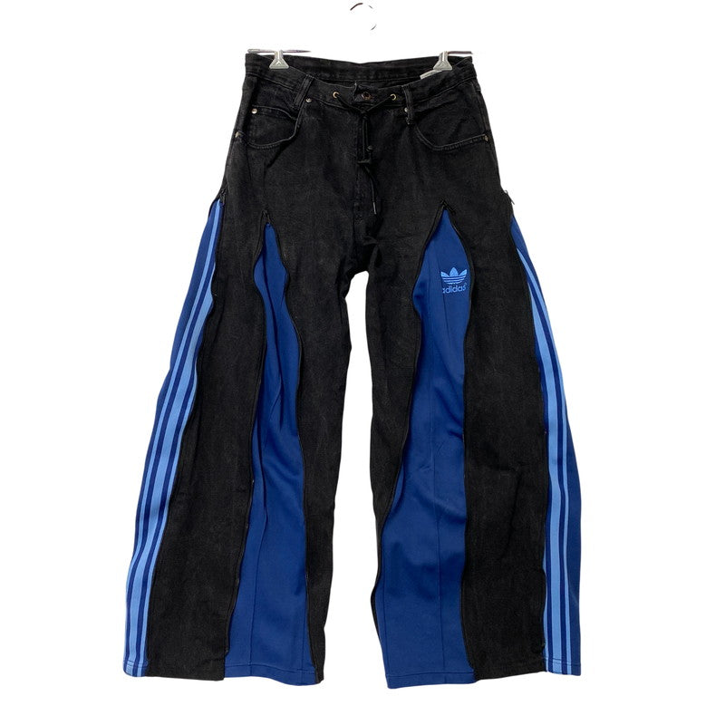 【中古品】【メンズ】 USED REMAKE TRACK DENIM PANTS リメイク トラック パンツ ボトムス ズボン 157-260710-cs-01-izu カラー：ブラック×ブルー 万代Net店