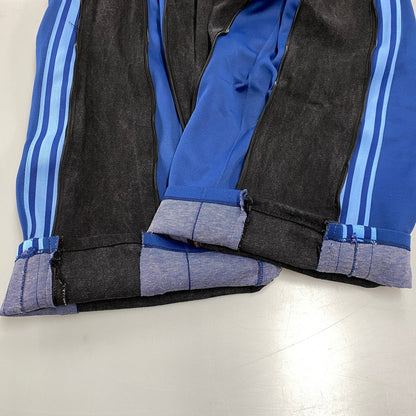 【中古品】【メンズ】 USED REMAKE TRACK DENIM PANTS リメイク トラック パンツ ボトムス ズボン 157-260710-cs-01-izu カラー：ブラック×ブルー 万代Net店