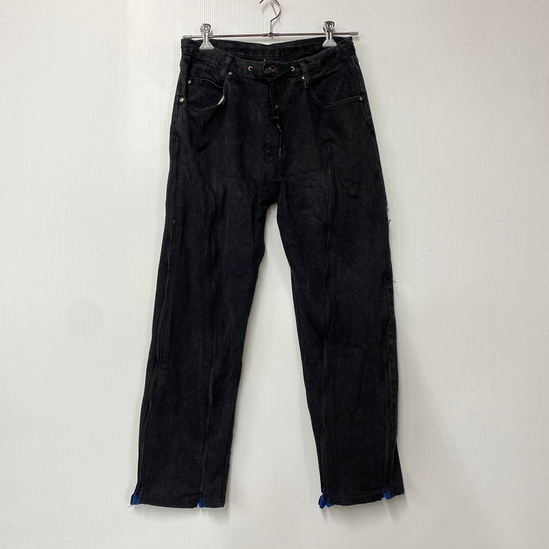 【中古品】【メンズ】 USED REMAKE TRACK DENIM PANTS リメイク トラック パンツ ボトムス ズボン 157-260710-cs-01-izu カラー：ブラック×ブルー 万代Net店