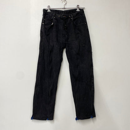【中古品】【メンズ】 USED REMAKE TRACK DENIM PANTS リメイク トラック パンツ ボトムス ズボン 157-260710-cs-01-izu カラー：ブラック×ブルー 万代Net店
